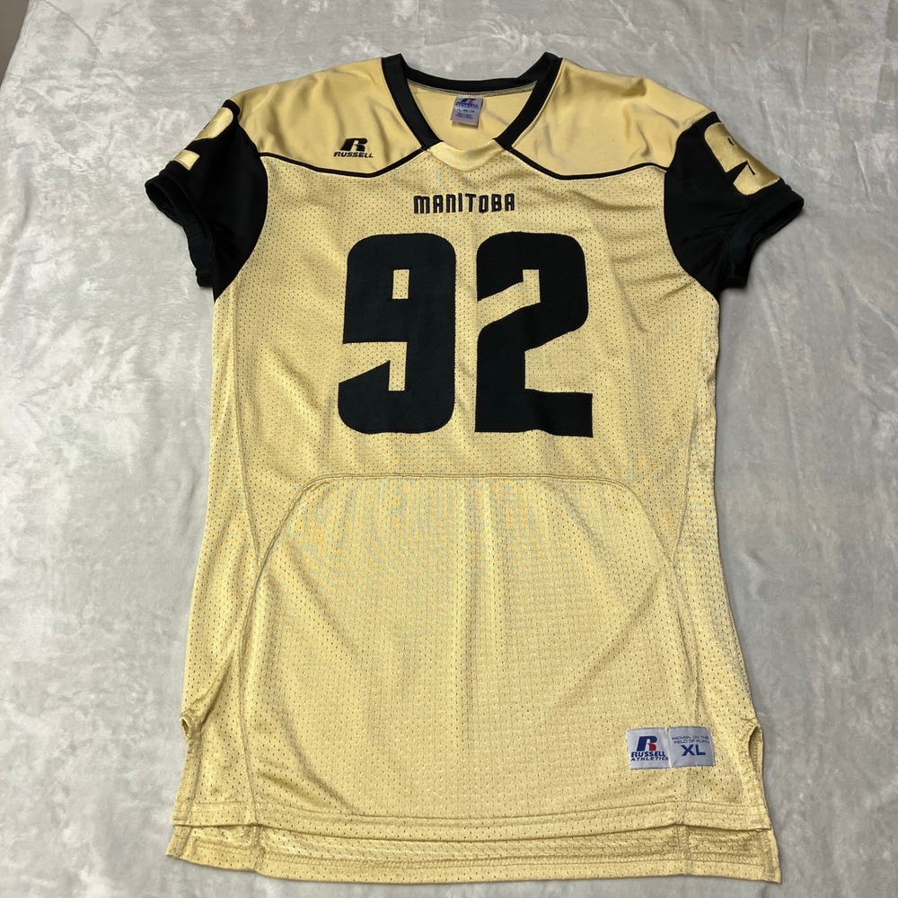 University of Manitoba Bisons Player Game Football Jersey 92 Gold Black Mens XL